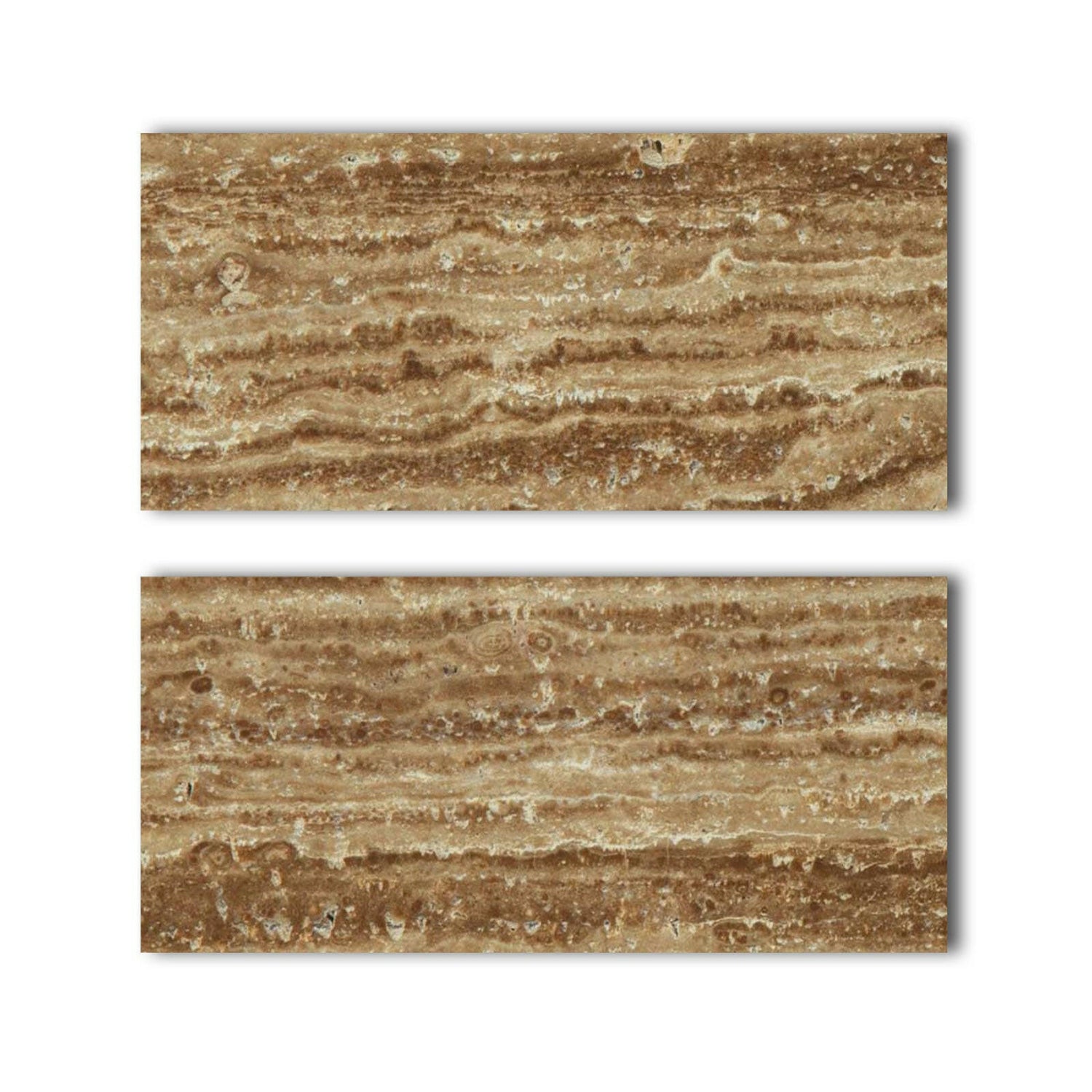 Special Cut | 9x18 Noce Exotic Travertine (Vein-Cut) Filled & Honed Tile Special Cut | 9x18 Noce Exotic Travertine (Vein-Cut) Filled & Honed Tile - American Tile Depot
