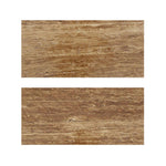 Special Cut | 9x18 Noce Exotic Travertine (Vein-Cut) Filled & Polished Tile Special Cut | 9x18 Noce Exotic Travertine (Vein-Cut) Filled & Polished Tile - American Tile Depot
