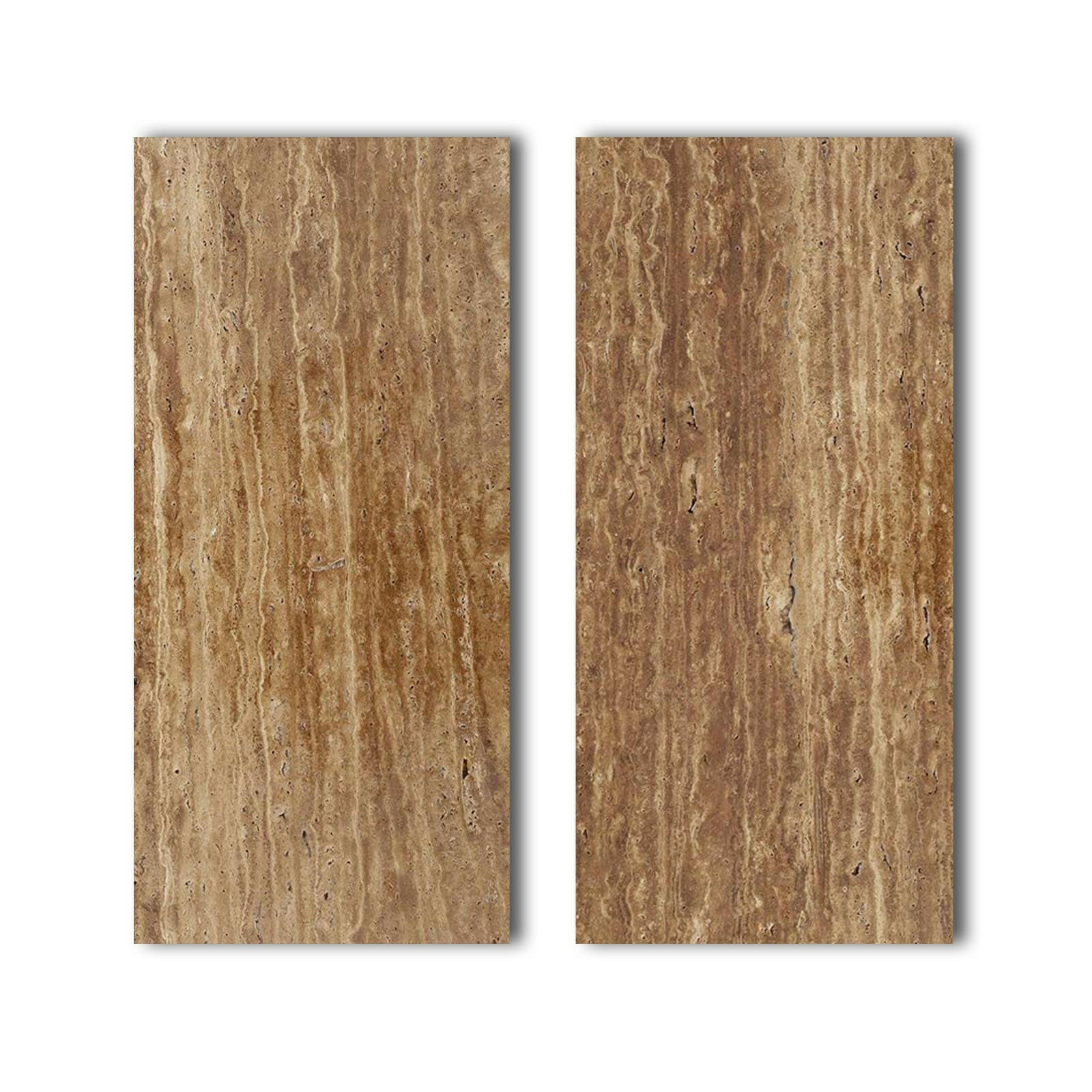 Special Cut | 9x18 Noce Exotic Travertine (Vein-Cut) Filled & Polished Tile Special Cut | 9x18 Noce Exotic Travertine (Vein-Cut) Filled & Polished Tile - American Tile Depot