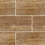 Special Cut | 9x18 Noce Exotic Travertine (Vein-Cut) Filled & Polished Tile Special Cut | 9x18 Noce Exotic Travertine (Vein-Cut) Filled & Polished Tile - American Tile Depot