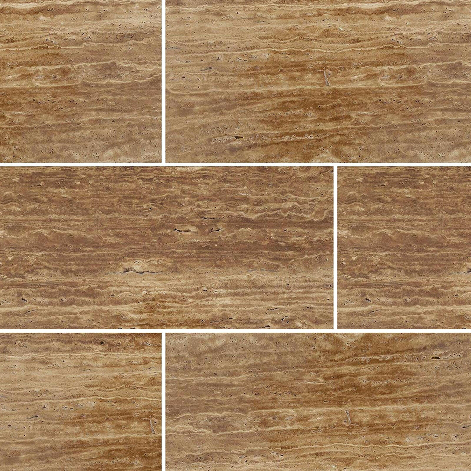 Special Cut | 9x18 Noce Exotic Travertine (Vein-Cut) Filled & Polished Tile Special Cut | 9x18 Noce Exotic Travertine (Vein-Cut) Filled & Polished Tile - American Tile Depot