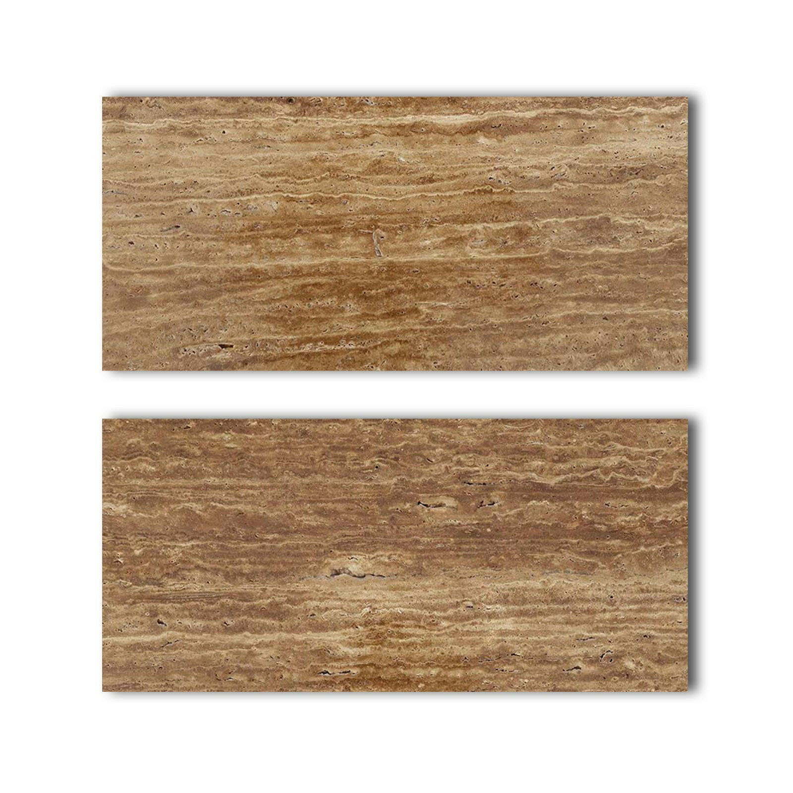 Special Cut | 9x18 Noce Exotic Travertine (Vein-Cut) Filled & Polished Tile Special Cut | 9x18 Noce Exotic Travertine (Vein-Cut) Filled & Polished Tile - American Tile Depot