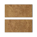 Special Cut | 9x18 Noce Travertine Filled & Polished Tile Special Cut | 9x18 Noce Travertine Filled & Polished Tile - American Tile Depot