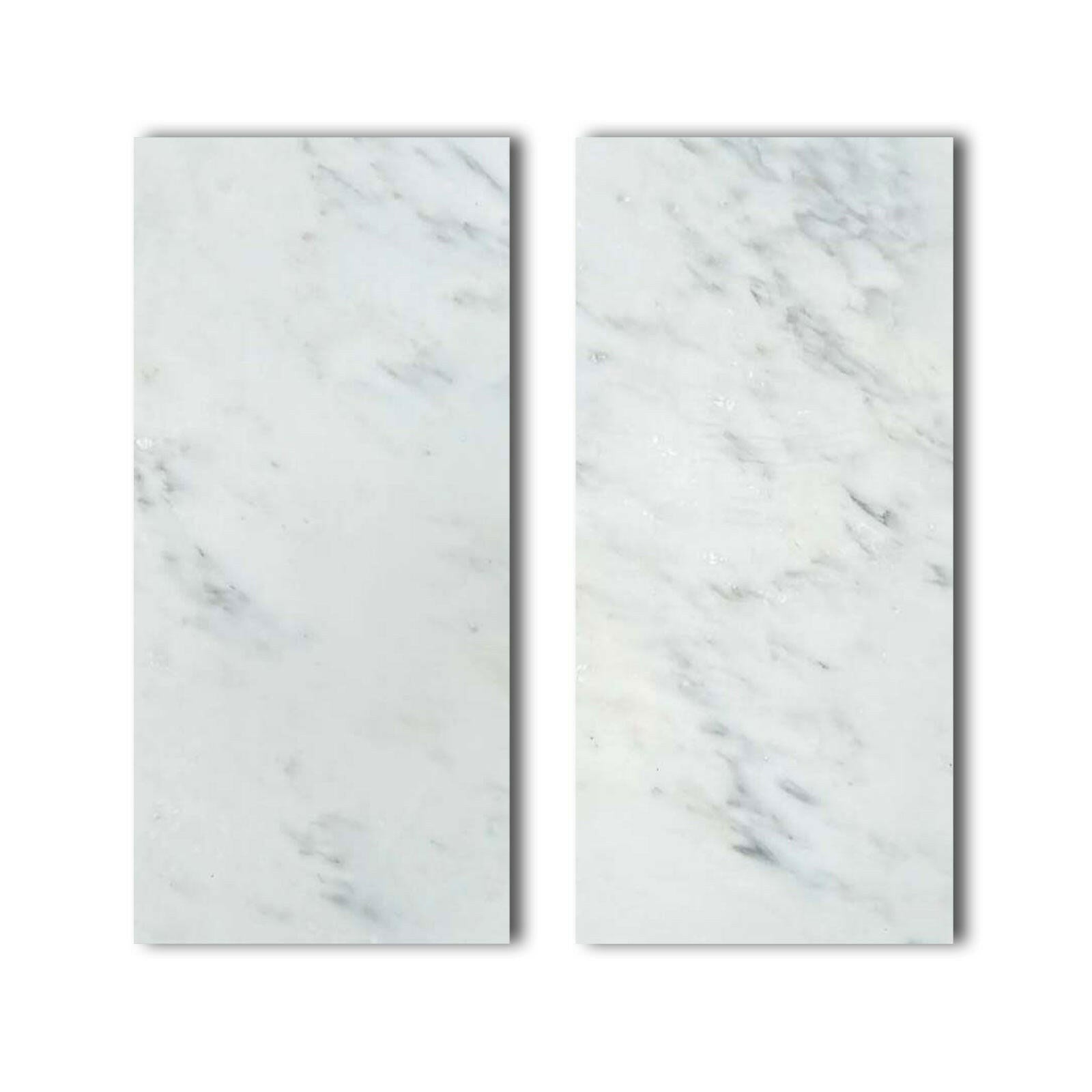 Special Cut | 9x18 Oriental White / Asian Statuary Marble Honed Tile Special Cut | 9x18 Oriental White / Asian Statuary Marble Honed Tile - American Tile Depot