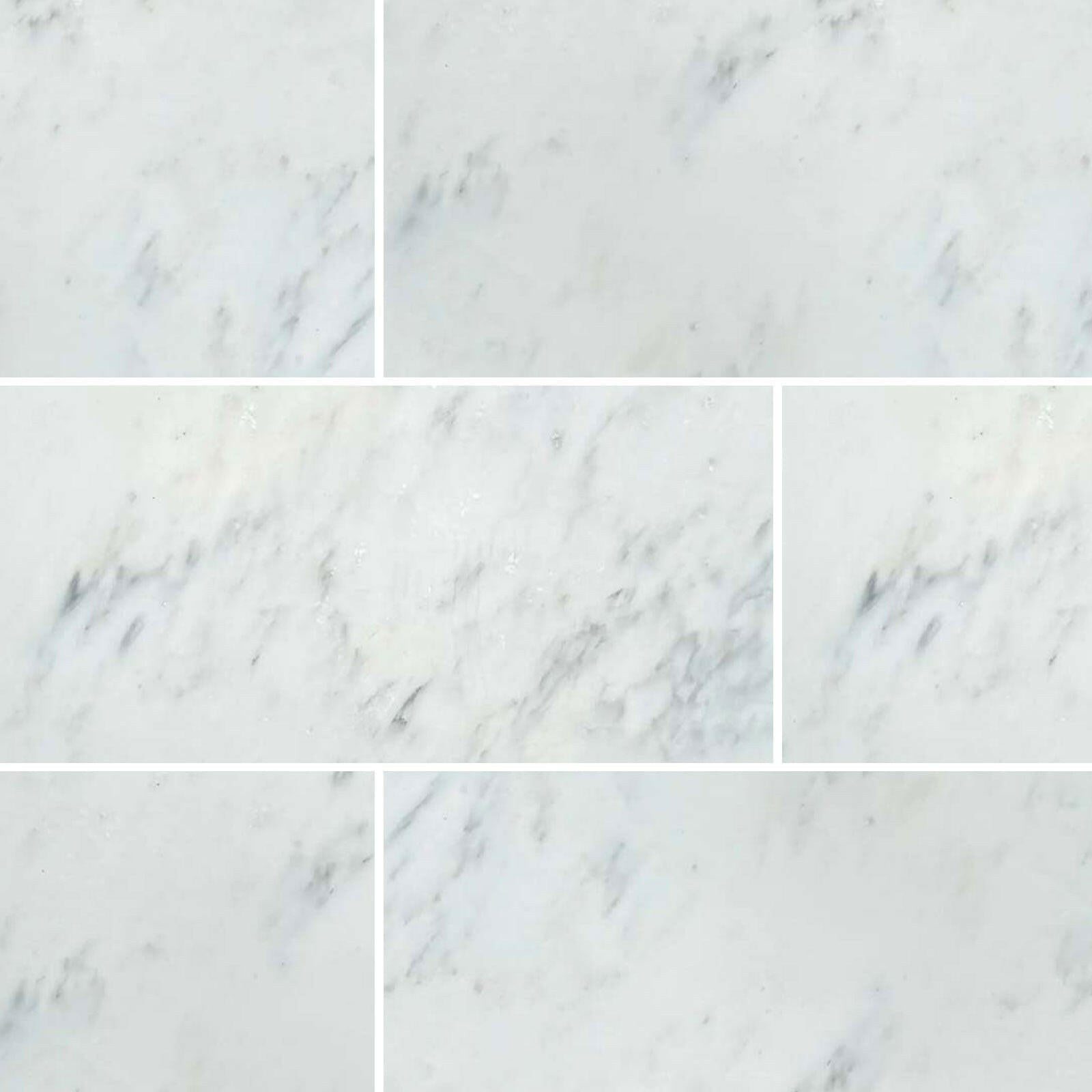 Special Cut | 9x18 Oriental White / Asian Statuary Marble Honed Tile Special Cut | 9x18 Oriental White / Asian Statuary Marble Honed Tile - American Tile Depot