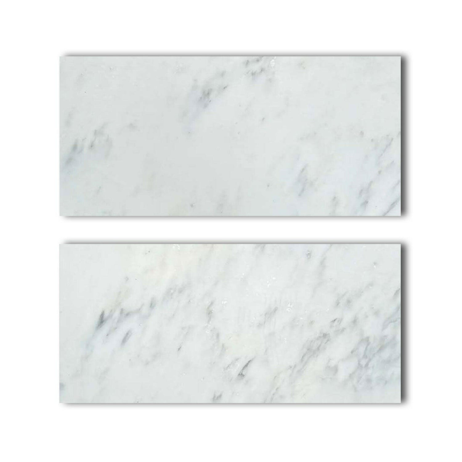Special Cut | 9x18 Oriental White / Asian Statuary Marble Honed Tile Special Cut | 9x18 Oriental White / Asian Statuary Marble Honed Tile - American Tile Depot