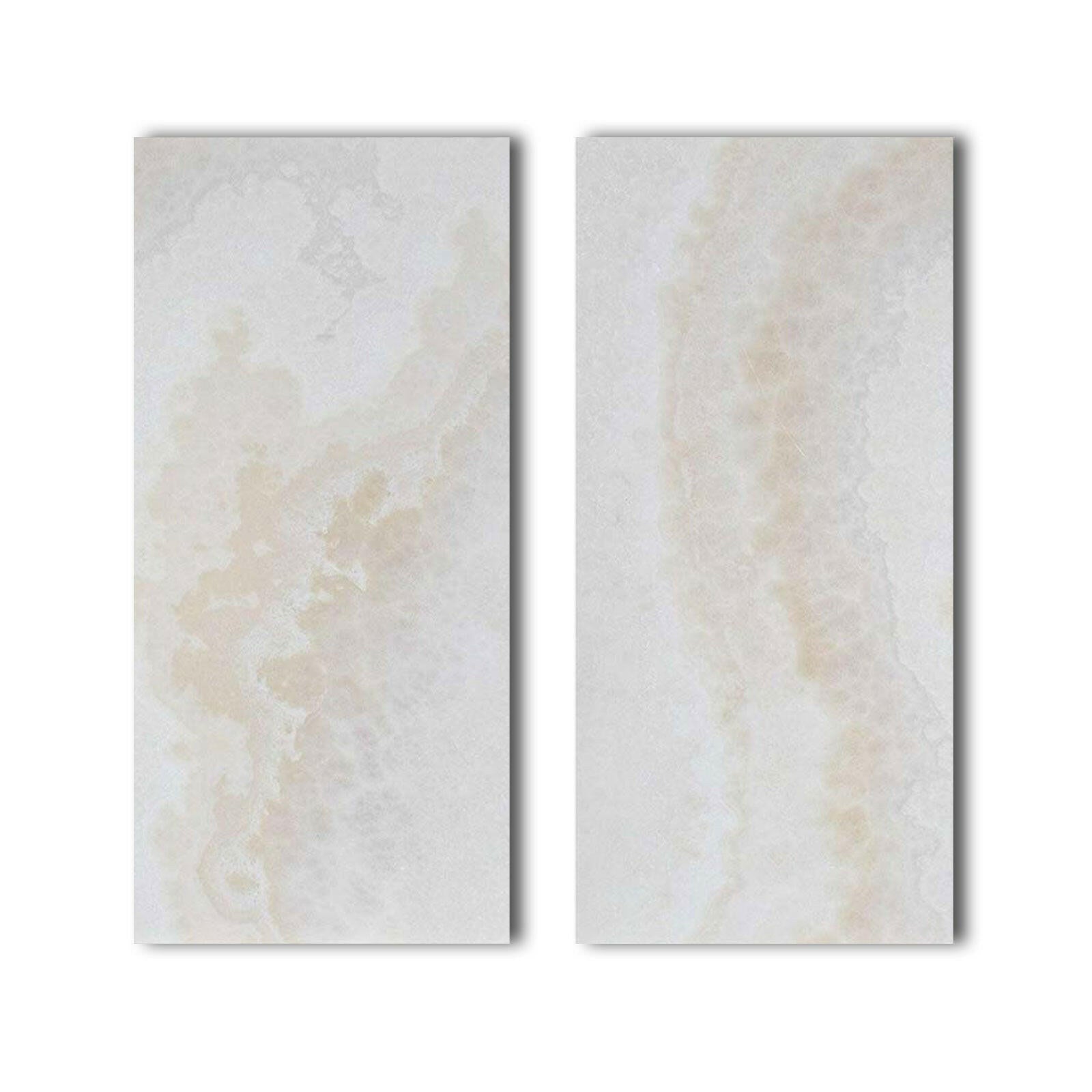 Special Cut | 9x18 Premium White Onyx CROSS-CUT Polished Tile Special Cut | 9x18 Premium White Onyx CROSS-CUT Polished Tile - American Tile Depot