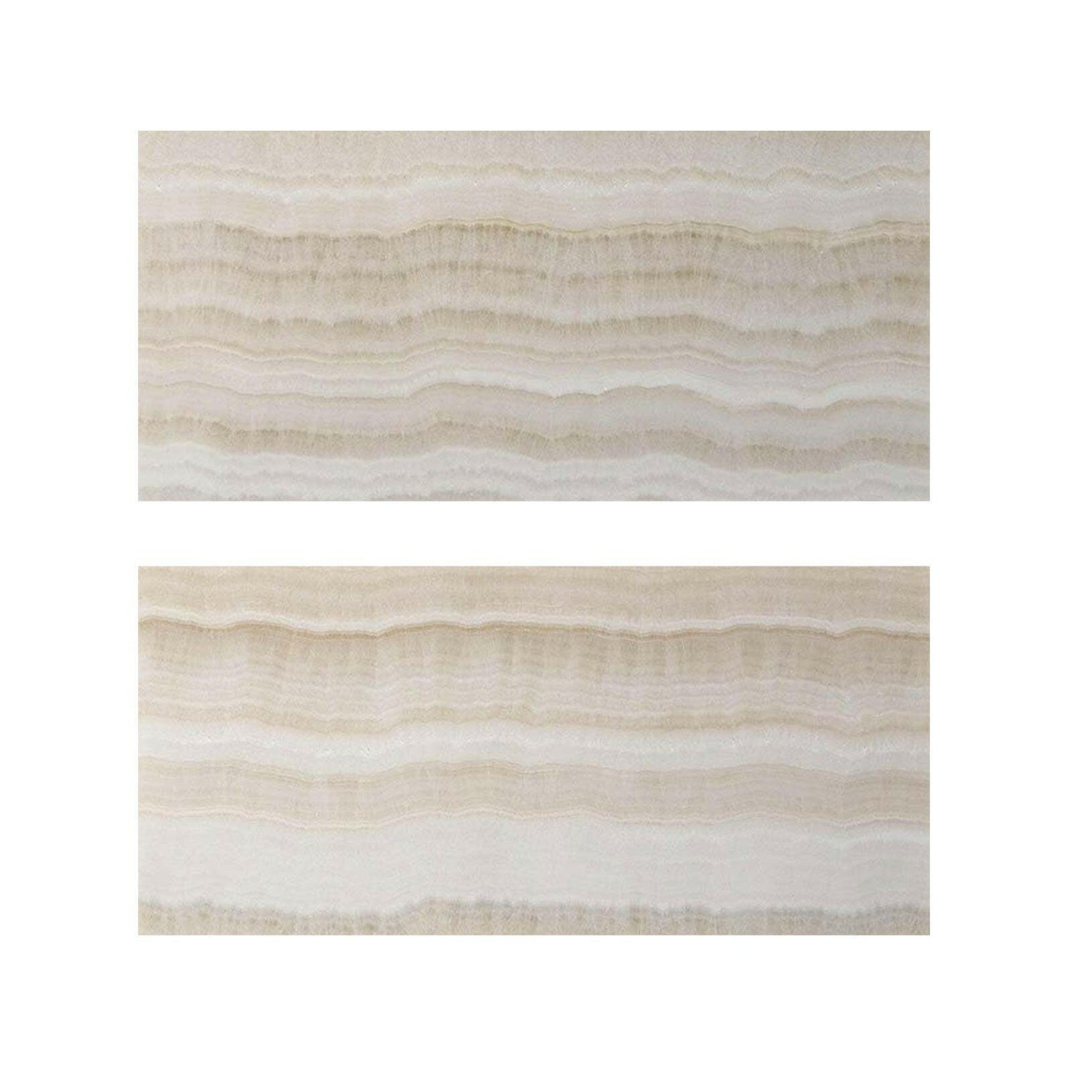 Special Cut | 9x18 Premium White Onyx VEIN-CUT Polished Tile Special Cut | 9x18 Premium White Onyx VEIN-CUT Polished Tile - American Tile Depot