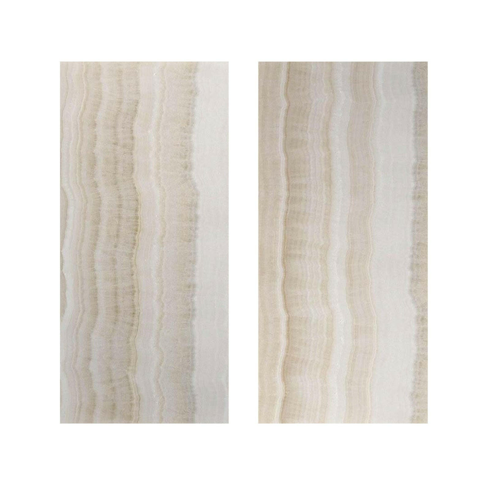 Special Cut | 9x18 Premium White Onyx VEIN-CUT Polished Tile Special Cut | 9x18 Premium White Onyx VEIN-CUT Polished Tile - American Tile Depot