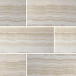 Special Cut | 9x18 Premium White Onyx VEIN-CUT Polished Tile Special Cut | 9x18 Premium White Onyx VEIN-CUT Polished Tile - American Tile Depot