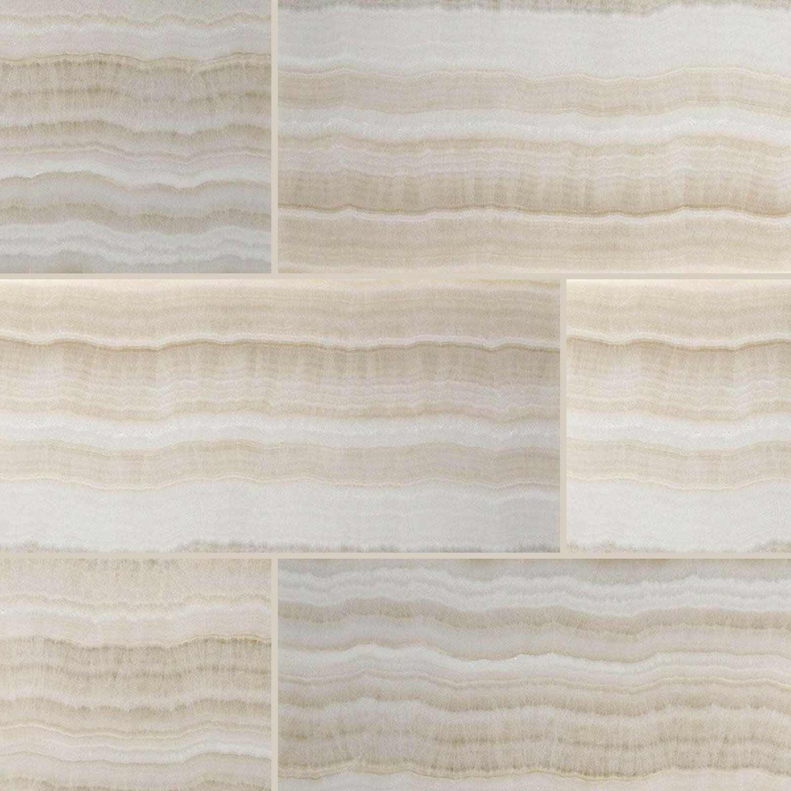 Special Cut | 9x18 Premium White Onyx VEIN-CUT Polished Tile Special Cut | 9x18 Premium White Onyx VEIN-CUT Polished Tile - American Tile Depot