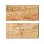 Special Cut | 9x18 Scabos Travertine Filled & Polished Tile Special Cut | 9x18 Scabos Travertine Filled & Polished Tile - American Tile Depot