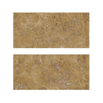 Special Cut | 9x18 Walnut Travertine Filled & Honed Tile Special Cut | 9x18 Walnut Travertine Filled & Honed Tile - American Tile Depot