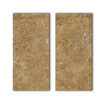 Special Cut | 9x18 Walnut Travertine Filled & Honed Tile Special Cut | 9x18 Walnut Travertine Filled & Honed Tile - American Tile Depot