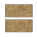 Special Cut | 9x18 Walnut Travertine Filled & Honed Tile Special Cut | 9x18 Walnut Travertine Filled & Honed Tile - American Tile Depot