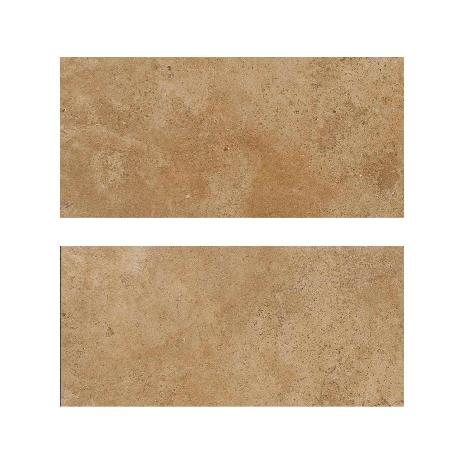Special Cut | 9x18 Walnut Travertine Filled & Polished Tile Special Cut | 9x18 Walnut Travertine Filled & Polished Tile - American Tile Depot