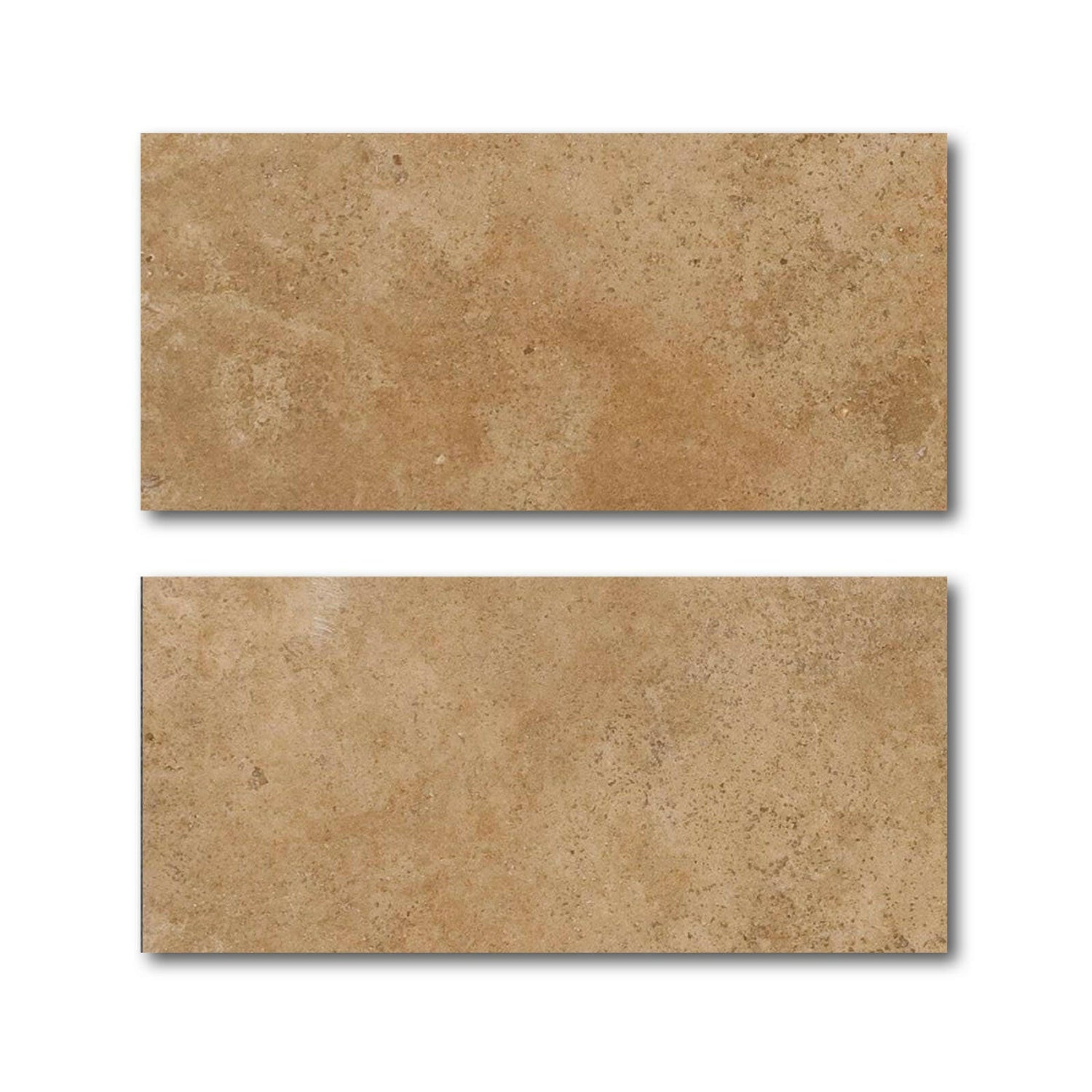 Special Cut | 9x18 Walnut Travertine Filled & Polished Tile Special Cut | 9x18 Walnut Travertine Filled & Polished Tile - American Tile Depot