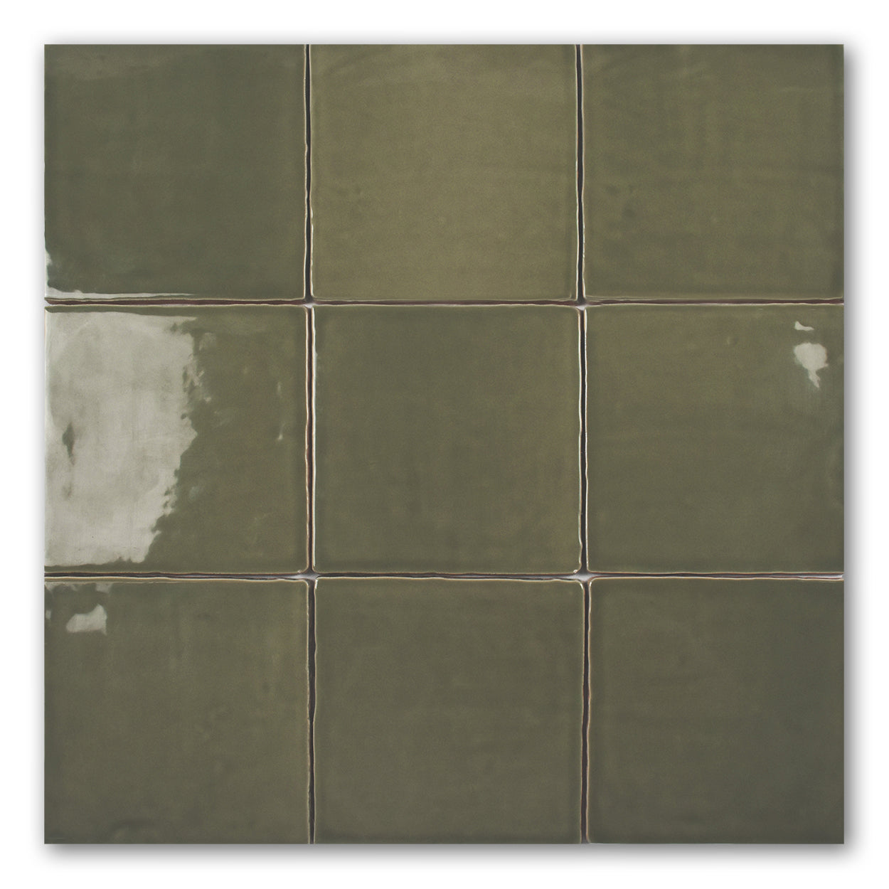 5x5 Miami Olive Glossy Ceramic Wall Tile - American Tile Depot