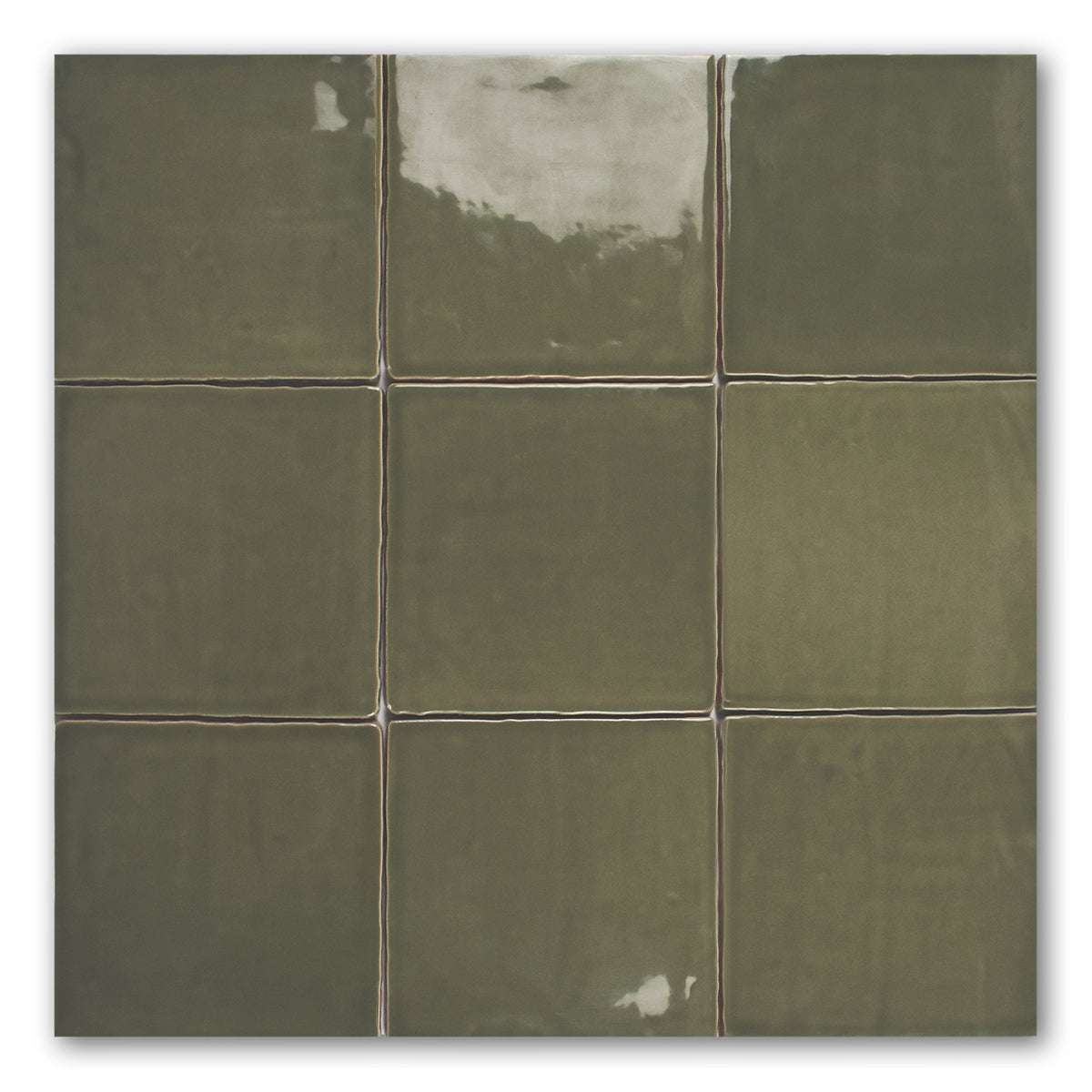 5x5 Miami Olive Glossy Ceramic Wall Tile - American Tile Depot