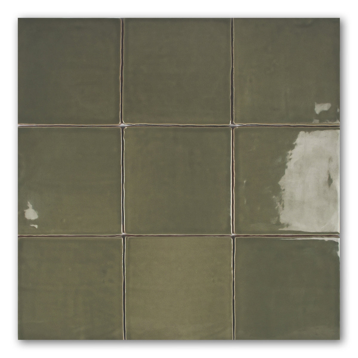 5x5 Miami Olive Glossy Ceramic Wall Tile - American Tile Depot