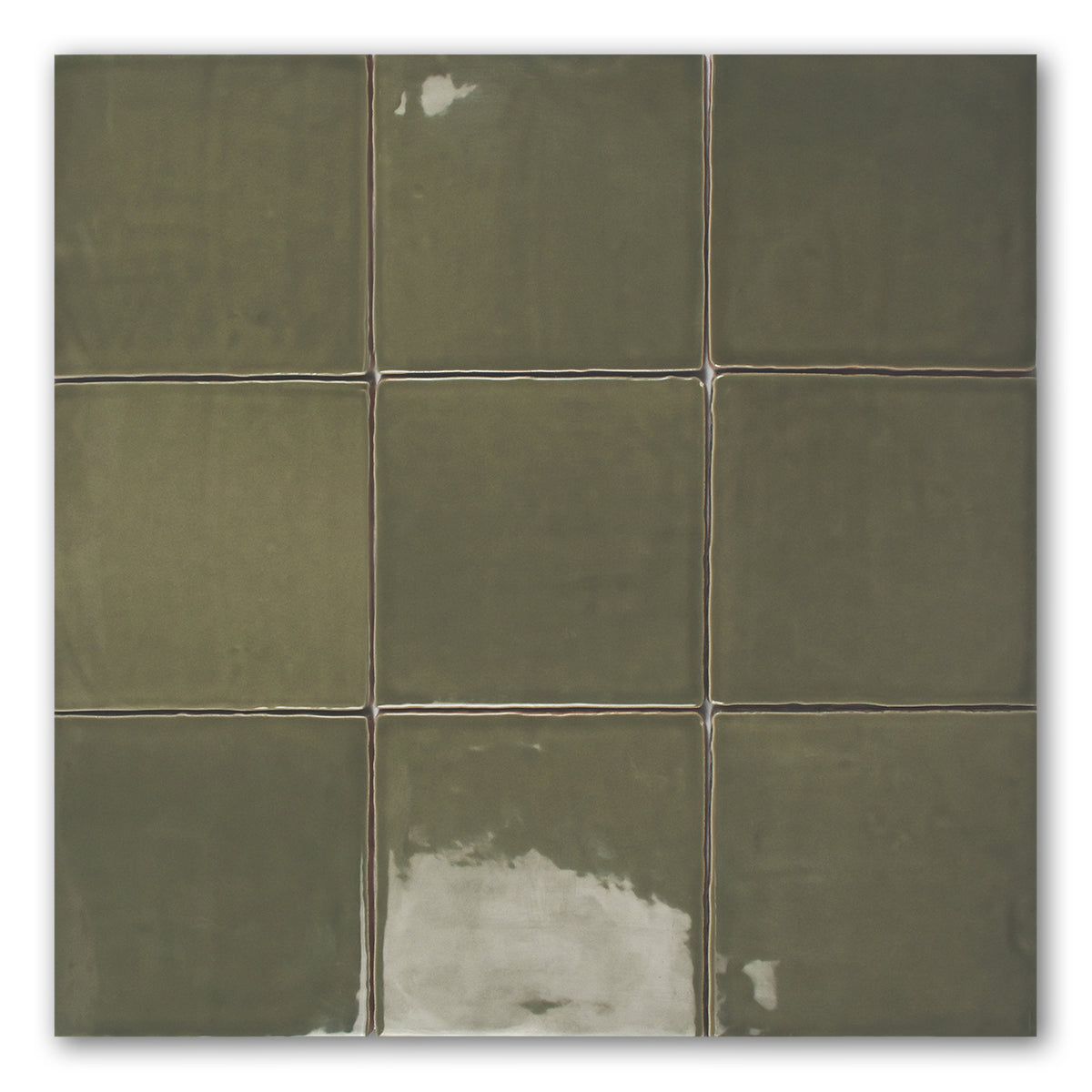 5x5 Miami Olive Glossy Ceramic Wall Tile - American Tile Depot