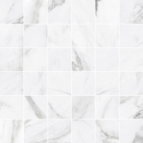 VeinLux White Unpolished Porcelain Mosaic Tile-American Tile Depot