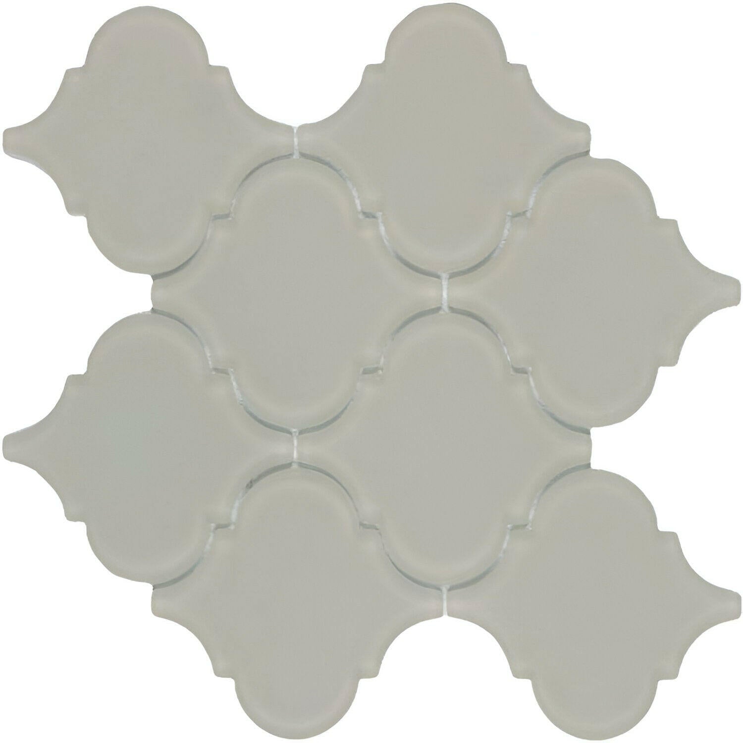 Sultan Beige Frosted Arabesque Glass Mosaic Tile Sultan Beige Frosted Arabesque Glass Mosaic Tile - American Tile Depot