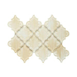Sultan Beige Stroke Glossy Arabesque Glass Mosaic Tile - American Tile Depot
