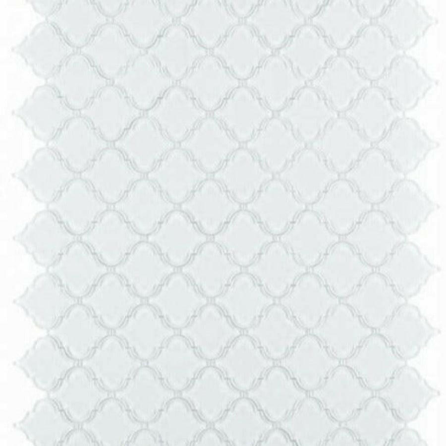 Sultan White Shining Glossy Arabesque Glass Mosaic Tile Sultan White Shining Glossy Arabesque Glass Mosaic Tile - American Tile Depot