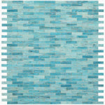 Summer Blue Linear Glass Mosaic Wall Tile Summer Blue Linear Glass Mosaic Wall Tile - American Tile Depot