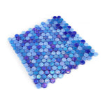 Summer Ocean Penny Circular Glass Mosaic Tile Summer Ocean Penny Circular Glass Mosaic Tile - American Tile Depot