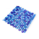 Summer Ocean Penny Circular Glass Mosaic Tile Summer Ocean Penny Circular Glass Mosaic Tile - American Tile Depot
