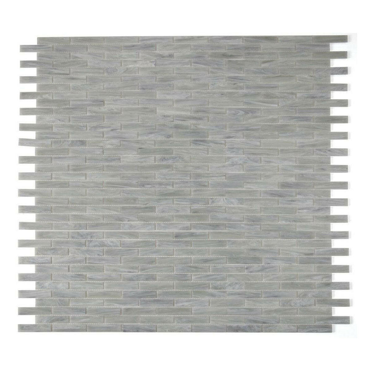 Summer Soft Grey Linear Glass Mosaic Tile Summer Soft Grey Linear Glass Mosaic Tile - American Tile Depot