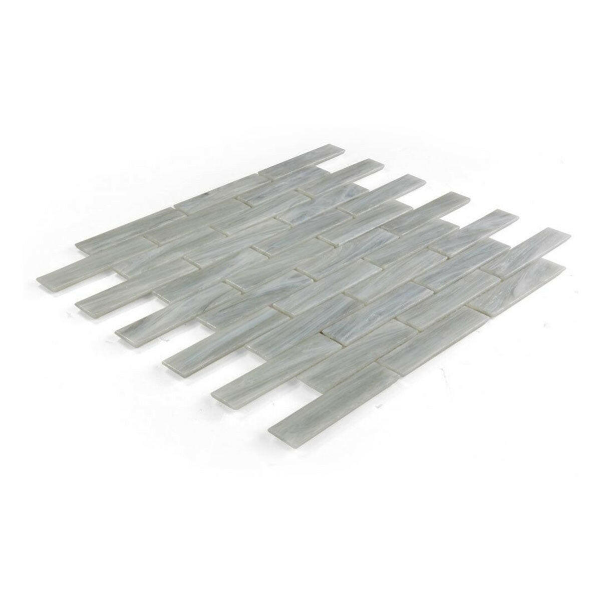 Summer Soft Grey Linear Glass Mosaic Tile Summer Soft Grey Linear Glass Mosaic Tile - American Tile Depot