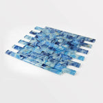 Summer Watercolor Blue Linear Glass Mosaic Tile Summer Watercolor Blue Linear Glass Mosaic Tile - American Tile Depot