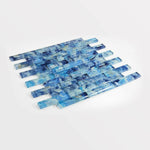 Summer Watercolor Blue Linear Glass Mosaic Tile Summer Watercolor Blue Linear Glass Mosaic Tile - American Tile Depot
