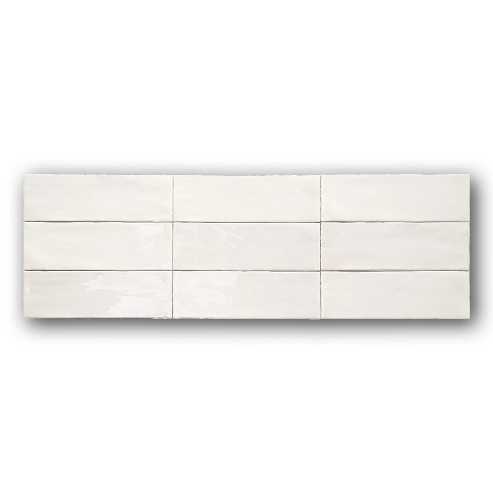 3x9 Alicante Blanco Glossy Ceramic Wall Tile - American Tile Depot