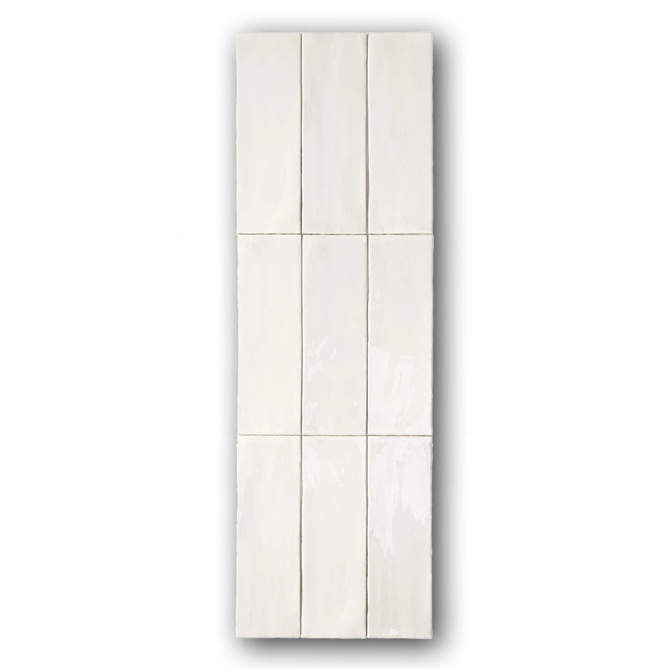 3x9 Alicante Blanco Glossy Ceramic Wall Tile - American Tile Depot