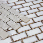 Tango Fancy White Brick Porcelain Mosaic Tile Tango Fancy White Brick Porcelain Mosaic Tile - American Tile Depot