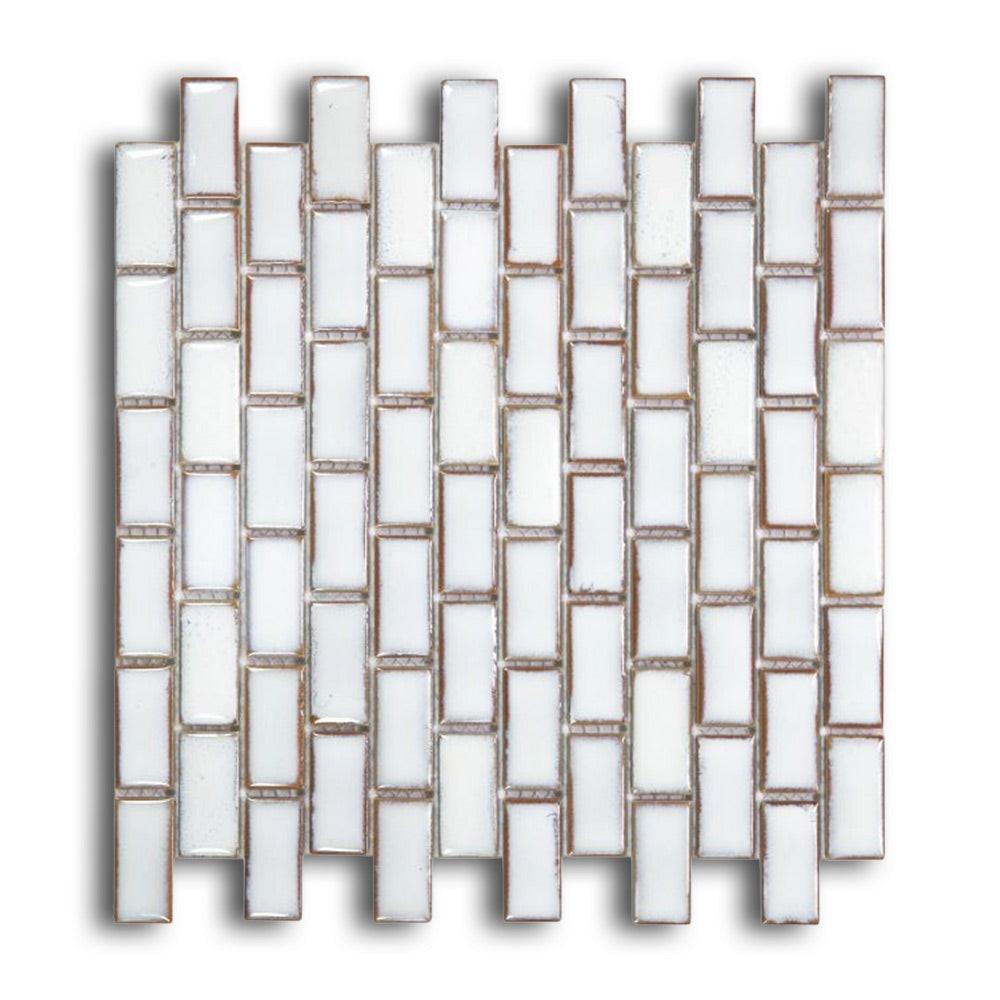 Tango Fancy White Brick Porcelain Mosaic Tile Tango Fancy White Brick Porcelain Mosaic Tile - American Tile Depot