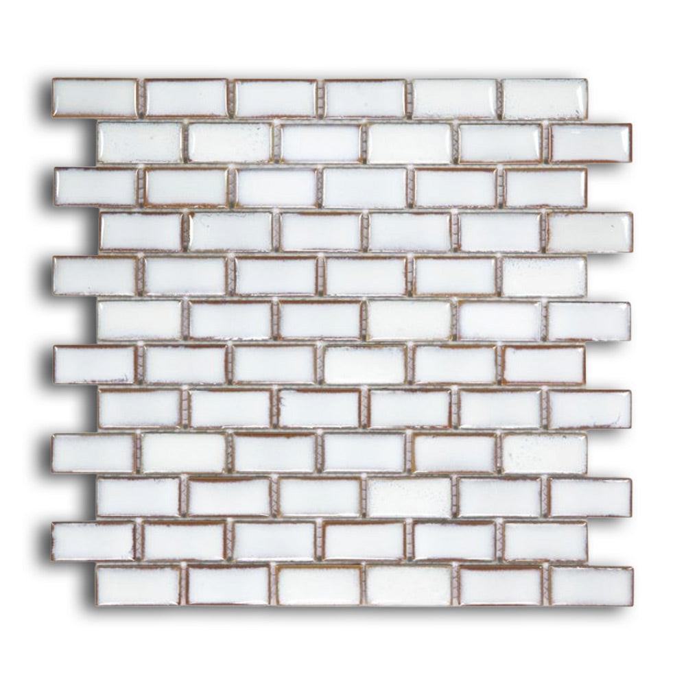Tango Fancy White Brick Porcelain Mosaic Tile Tango Fancy White Brick Porcelain Mosaic Tile - American Tile Depot