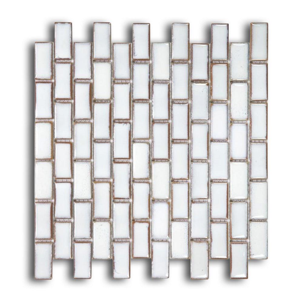 Tango Fancy White Brick Porcelain Mosaic Tile Tango Fancy White Brick Porcelain Mosaic Tile - American Tile Depot