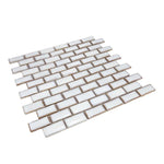 Tango Fancy White Brick Porcelain Mosaic Tile Tango Fancy White Brick Porcelain Mosaic Tile - American Tile Depot