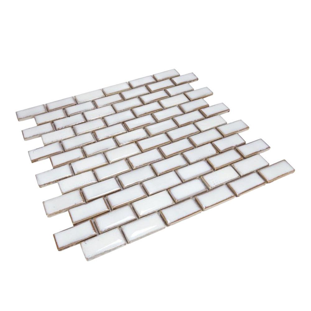 Tango Fancy White Brick Porcelain Mosaic Tile Tango Fancy White Brick Porcelain Mosaic Tile - American Tile Depot