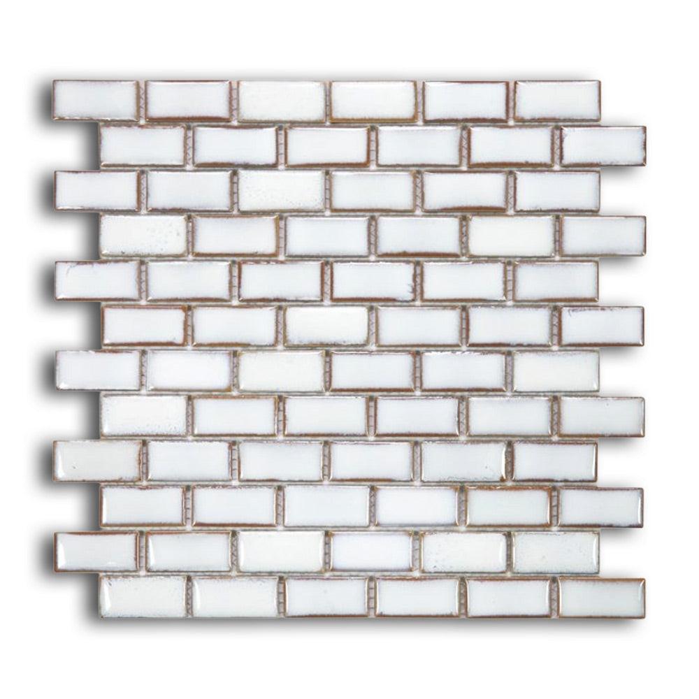 Tango Fancy White Brick Porcelain Mosaic Tile Tango Fancy White Brick Porcelain Mosaic Tile - American Tile Depot