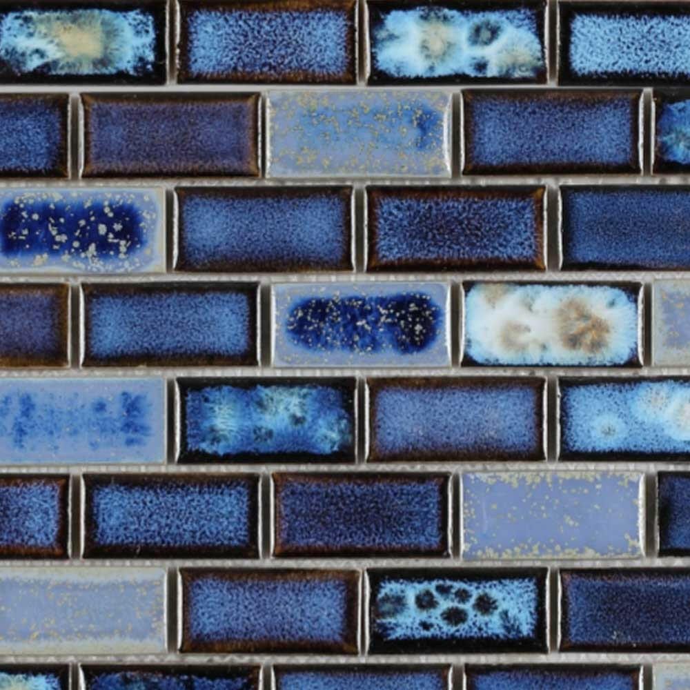 Tango Royal Blue Brick Porcelain Mosaic Tile Tango Royal Blue Brick Porcelain Mosaic Tile - American Tile Depot