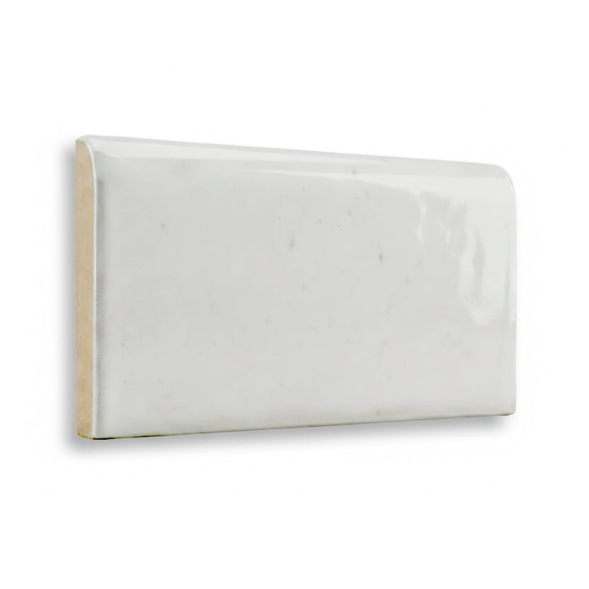 3x6 Loseto White Ceramic Bullnose Tile - American Tile Depot