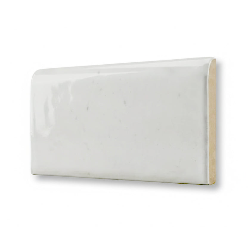 3x6 Loseto White Ceramic Bullnose Tile - American Tile Depot
