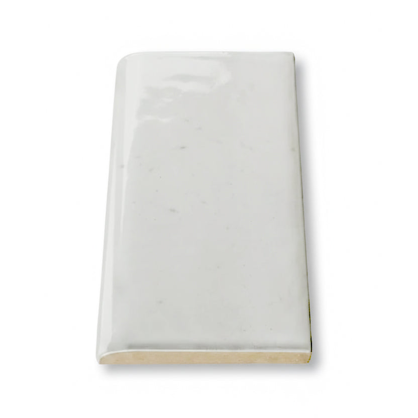 3x6 Loseto White Ceramic Bullnose Tile - American Tile Depot