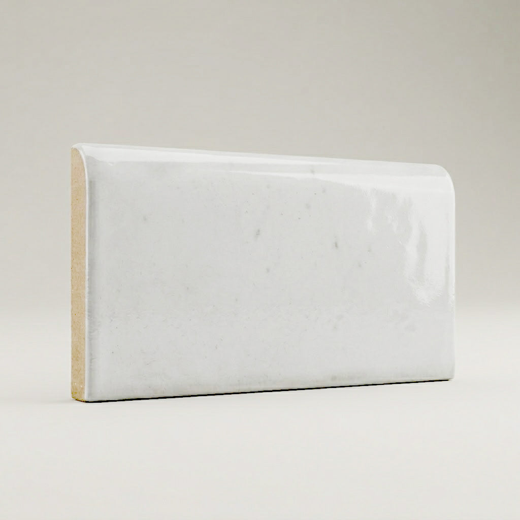 3x6 Loseto White Ceramic Bullnose Tile - American Tile Depot